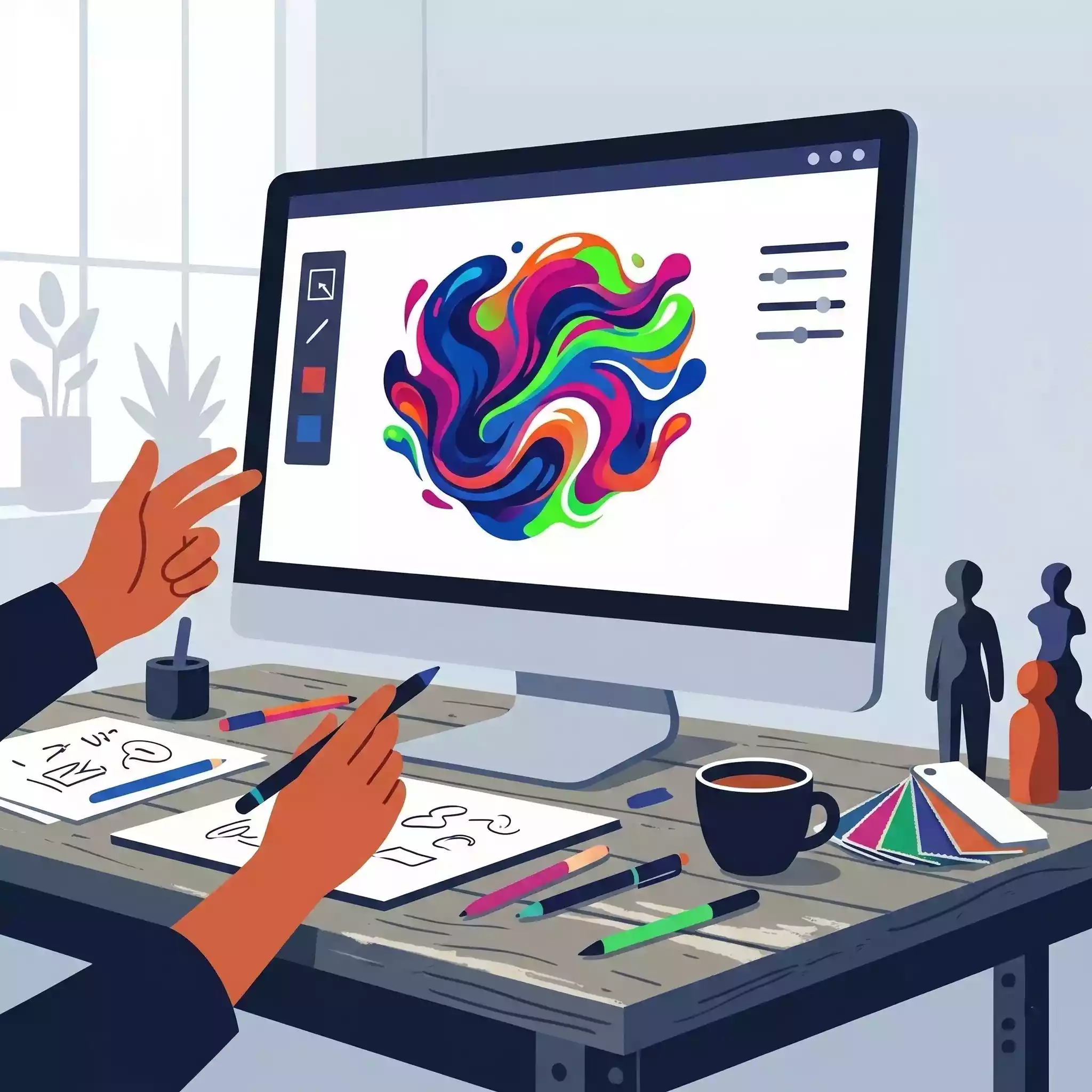 Digital products and apps with fluid logos across devices