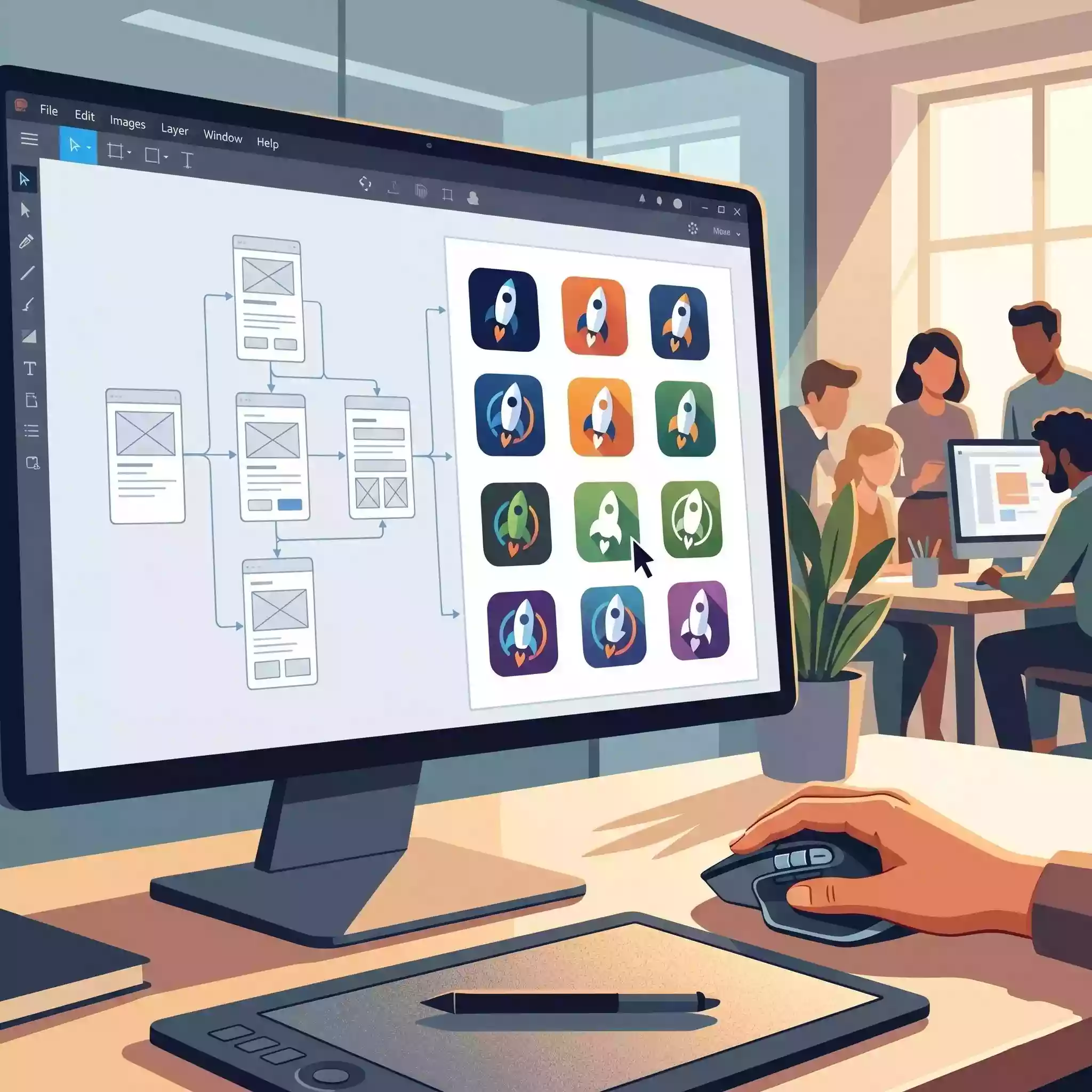 Product teams and UI designers iterating app icons